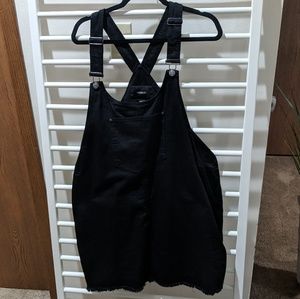 Black Denim Overall Dress NWOT